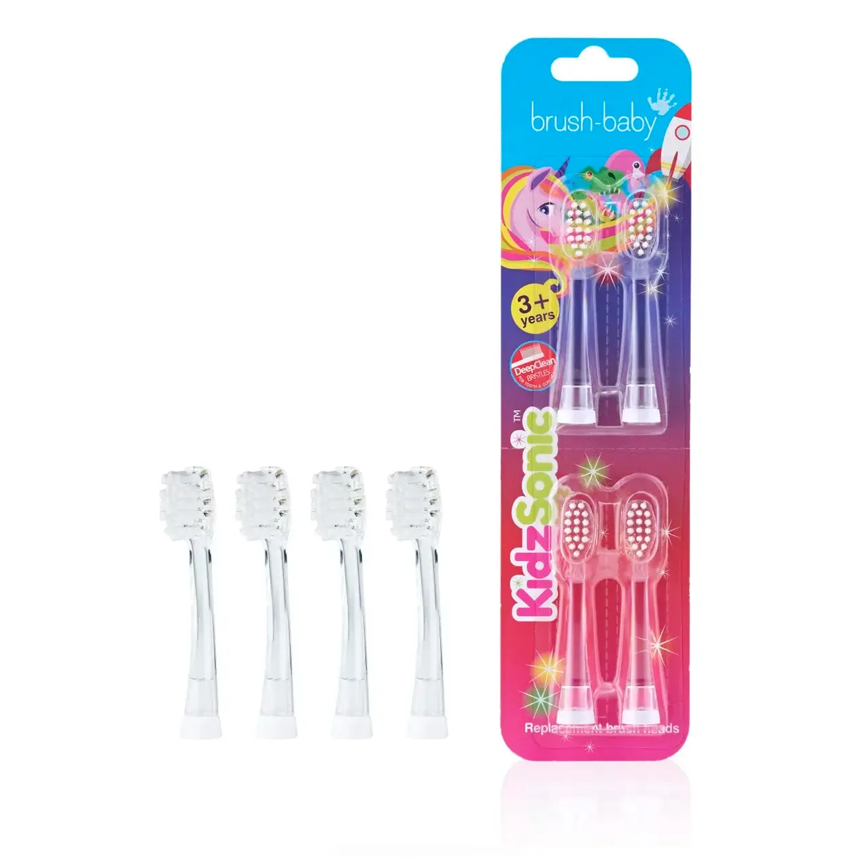 6 Packs of KidzSonic® Electric Toothbrush Replacement Brush Heads - Ages 3  Years (4 x Brush Heads Per Pack)