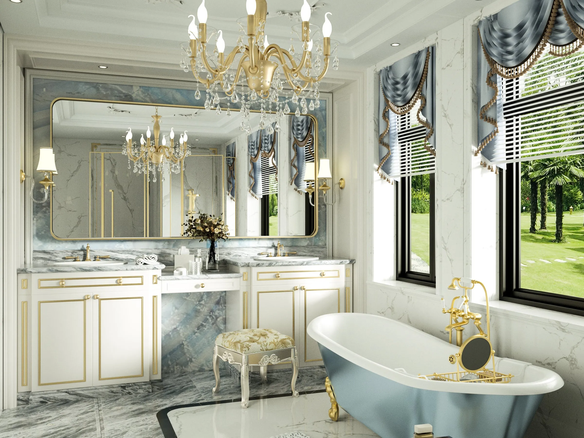 60" x 30" PILOCOS Large Elongated Modern Metal Frame Bathroom Decorative Mirrors