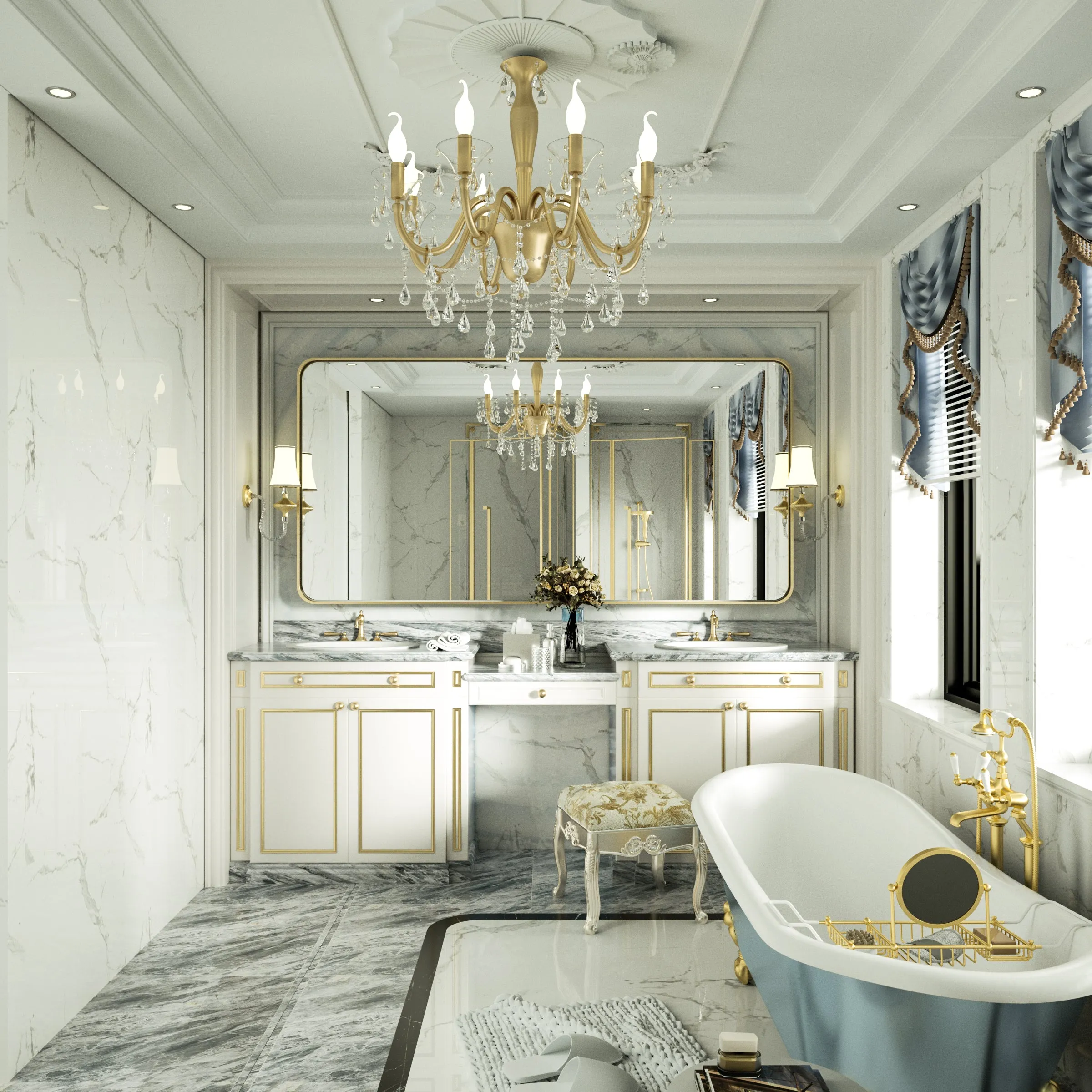 60" x 30" PILOCOS Large Elongated Modern Metal Frame Bathroom Decorative Mirrors