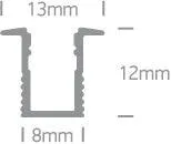 7901AR/AL ALUMINIUM RECESSED PROFILE 2m for 7841 strip