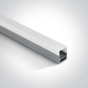 7906/AL ALUMINIUM PROFILE 2m   PMMA opal square diffuser
