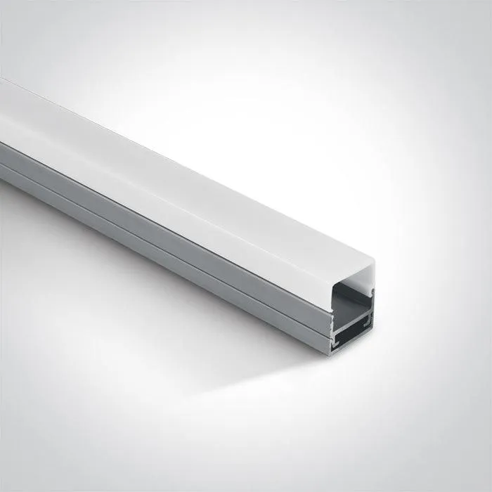 7906/AL ALUMINIUM PROFILE 2m   PMMA opal square diffuser
