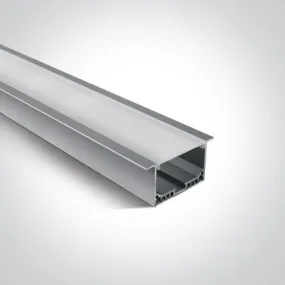 7910AR/AL ALU RECESSED PROFILE 2m FOR 40mm STRIPS   PC OPAL DIFF
