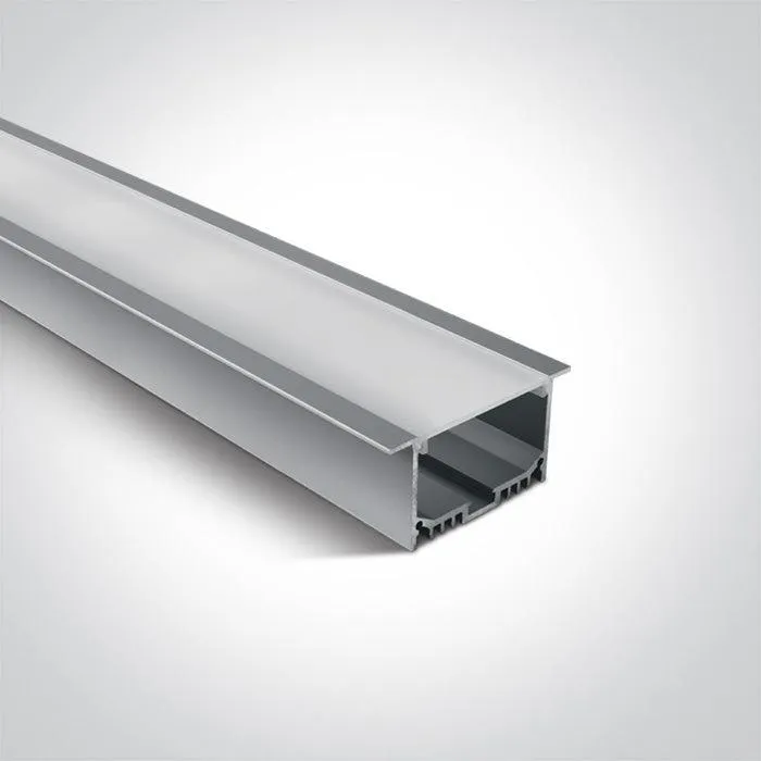 7910AR/AL ALU RECESSED PROFILE 2m FOR 40mm STRIPS   PC OPAL DIFF