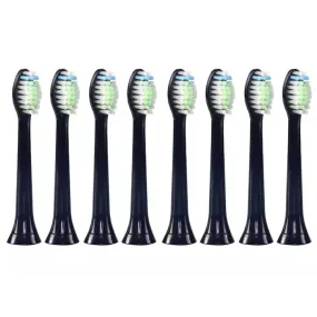 8-Pack: Black Replacement Electric Toothbrush Heads for Philips Sonicare