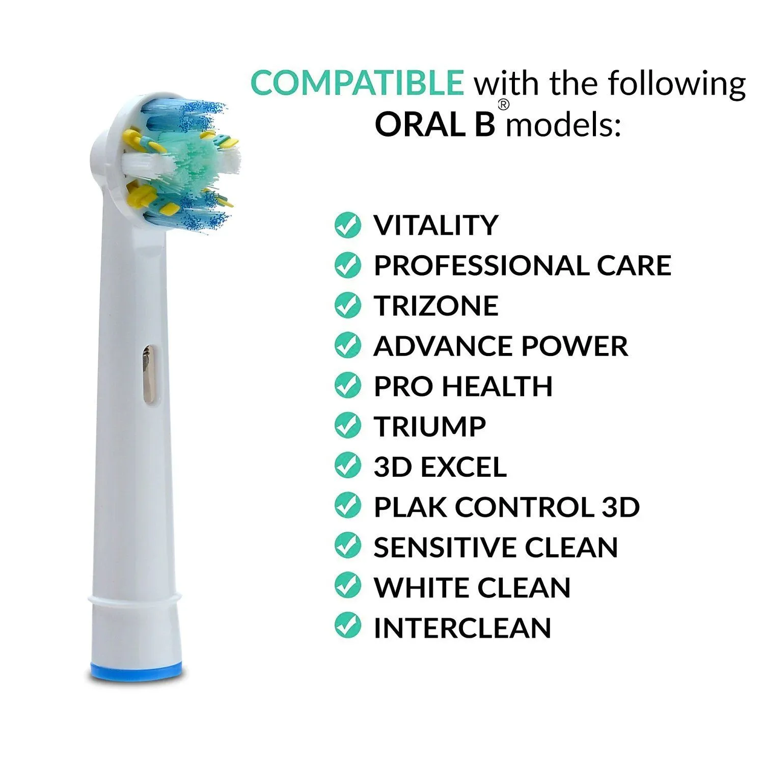 8-Pack: Generic Oral-B Braun Electric Toothbrush Heads Replacement Round Soft