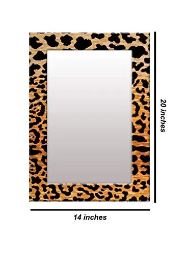 999STORE Printed Vanity Mirror Mirrors Decorative Black Shapes washroom Bathroom Mirror (MDF_14X20 Inches) MirrorSMP20