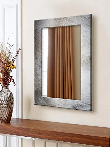 999STORE Printed Vanity Mirror washbasin Mirror Grey Marble washroom Bathroom Mirror (MDF_14X20 Inches) MirrorSMP291