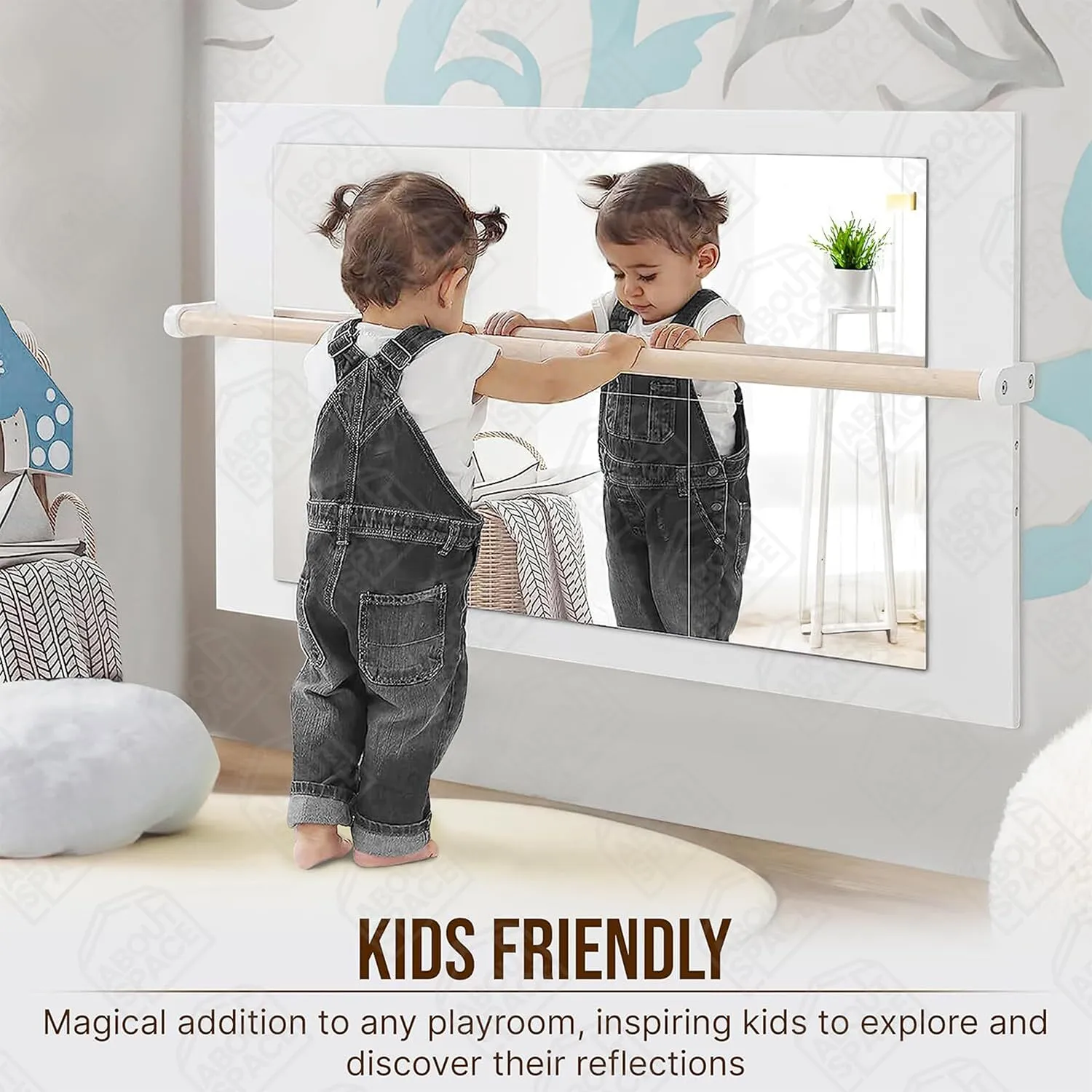 ABOUT SPACE 2mm Thickness Acrylic Wall Mirror 8 Pcs Full Length 12X12Inch Glass Mirror for Wall with Double Tape Frameless Flexible Square Shaped Bedroom Home Gym Bathroom Vanity Mirror (30X30cm)