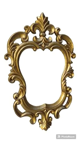 Adeez Gallery Wooden Wall Mirror Frame Size (20x30) Inch Only Frame with Out Mirror Wood Hand Crafted Round Distressed Finished Vanity Wall Mirror for Living Room,