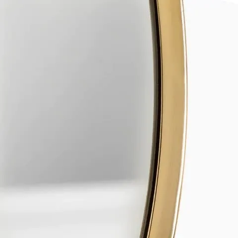 AGI Vanity 24" Round Metal Frame in Gold, Modern Metal Wall Mirror, Wall-Mounted Gold Mirror, Decor Mirrors for Bathroom, Living Rooms, Entryways (Gold, 24 Inches)