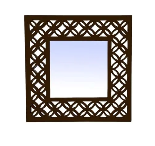 Ajay BUDJET Gallery Wall Mirror Mounted Decorative Long Hanging Arched Window Frame Decor Wall-Mounted for Bathroom Vanity, Living Room or Bedroom (Hand Crafted Wooden Mirror)