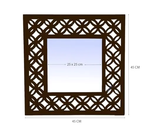 Ajay BUDJET Gallery Wall Mirror Mounted Decorative Long Hanging Arched Window Frame Decor Wall-Mounted for Bathroom Vanity, Living Room or Bedroom (Hand Crafted Wooden Mirror)
