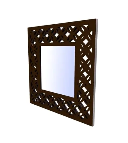 Ajay BUDJET Gallery Wall Mirror Mounted Decorative Long Hanging Arched Window Frame Decor Wall-Mounted for Bathroom Vanity, Living Room or Bedroom (Hand Crafted Wooden Mirror)