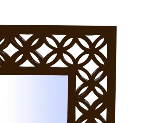 Ajay BUDJET Gallery Wall Mirror Mounted Decorative Long Hanging Arched Window Frame Decor Wall-Mounted for Bathroom Vanity, Living Room or Bedroom (Hand Crafted Wooden Mirror)