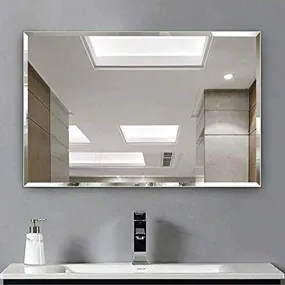 Alfa Design Mirror Frameless Oval Shape Wall Mirror for Home, Bathroom Mirror, Wall Mounted Mirror for Wall Decoration, Make Up Vanity Mirror Entryway, 24 x18 inches