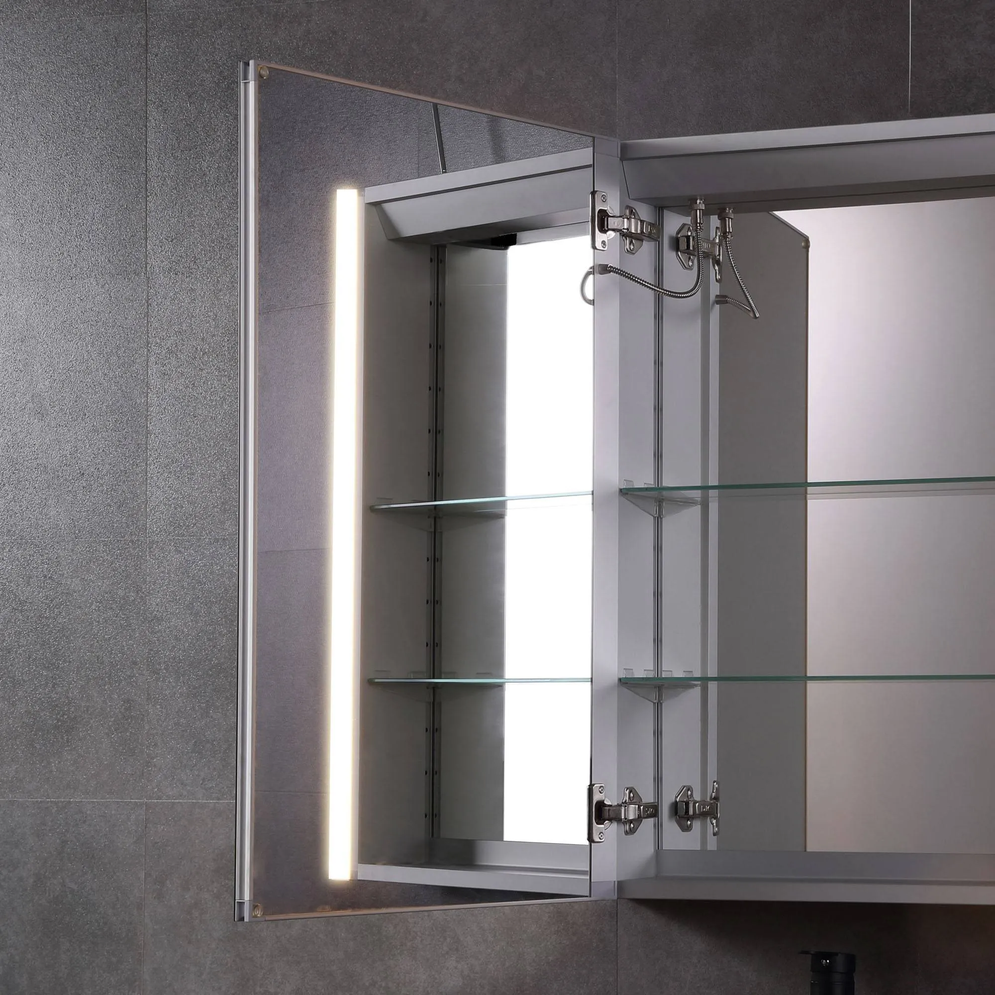 ALFI Brand ABMC2432BT 24" x 32" Single Door LED Light Bluetooth Medicine Cabinet