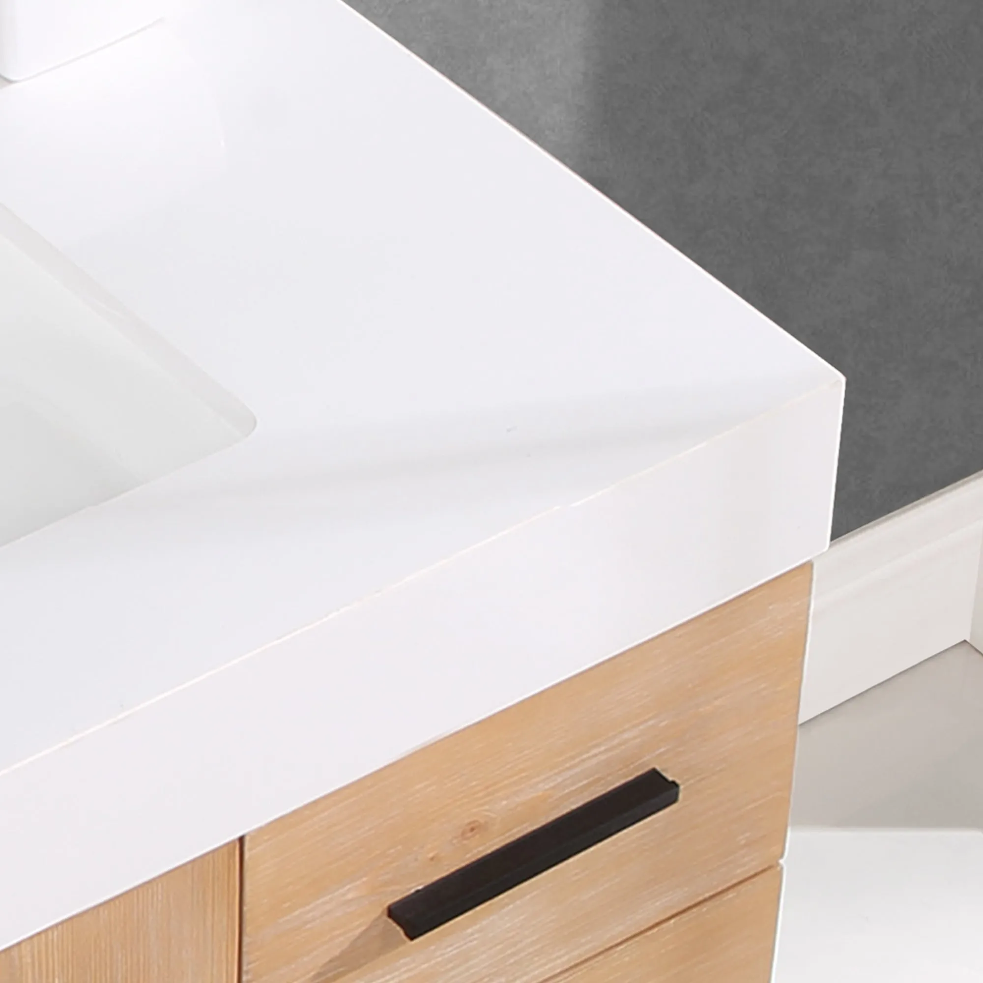 Altair Designs Bianco Single Bathroom Vanity with White Composite Stone Countertop - 552036B-LB-WH