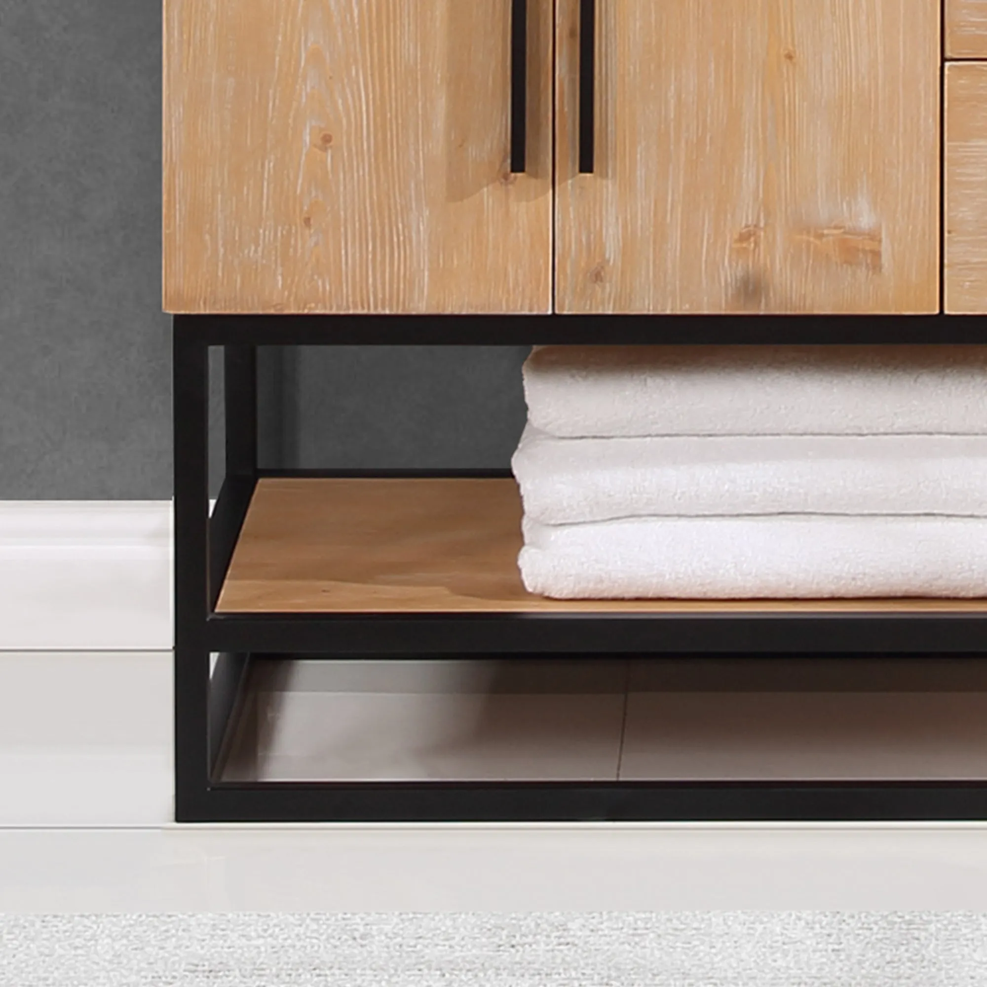 Altair Designs Bianco Single Bathroom Vanity with White Composite Stone Countertop - 552036B-LB-WH