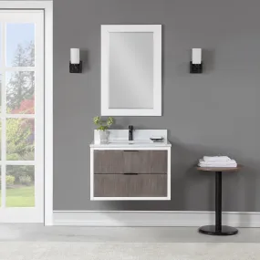 Altair Designs Dione Single Bathroom Vanity Set with Aosta White Stone Countertop - 547030-WP-AW-NM