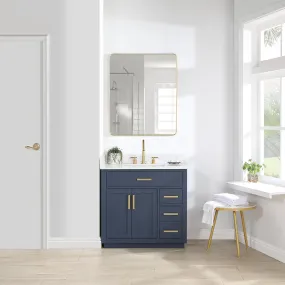 Altair Designs Gavino 36" Single Bathroom Vanity with Composite Stone Countertop - 557036-RB-GW