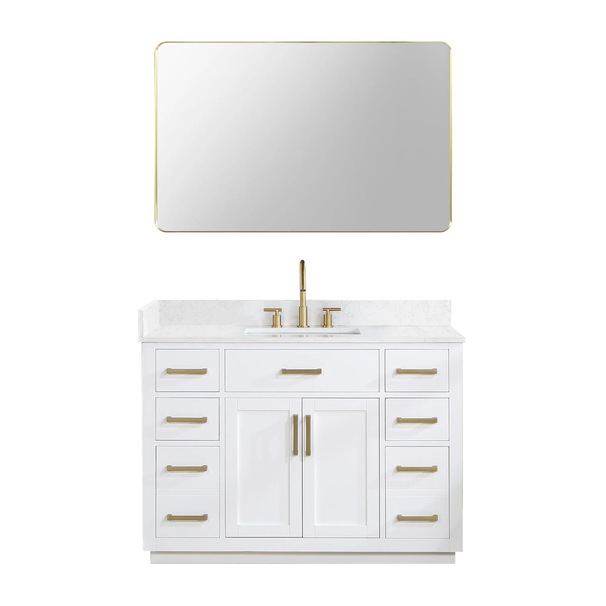 Altair Designs Gavino 48" Single Bathroom Vanity with Composite Stone Countertop - 557048-RB-GW