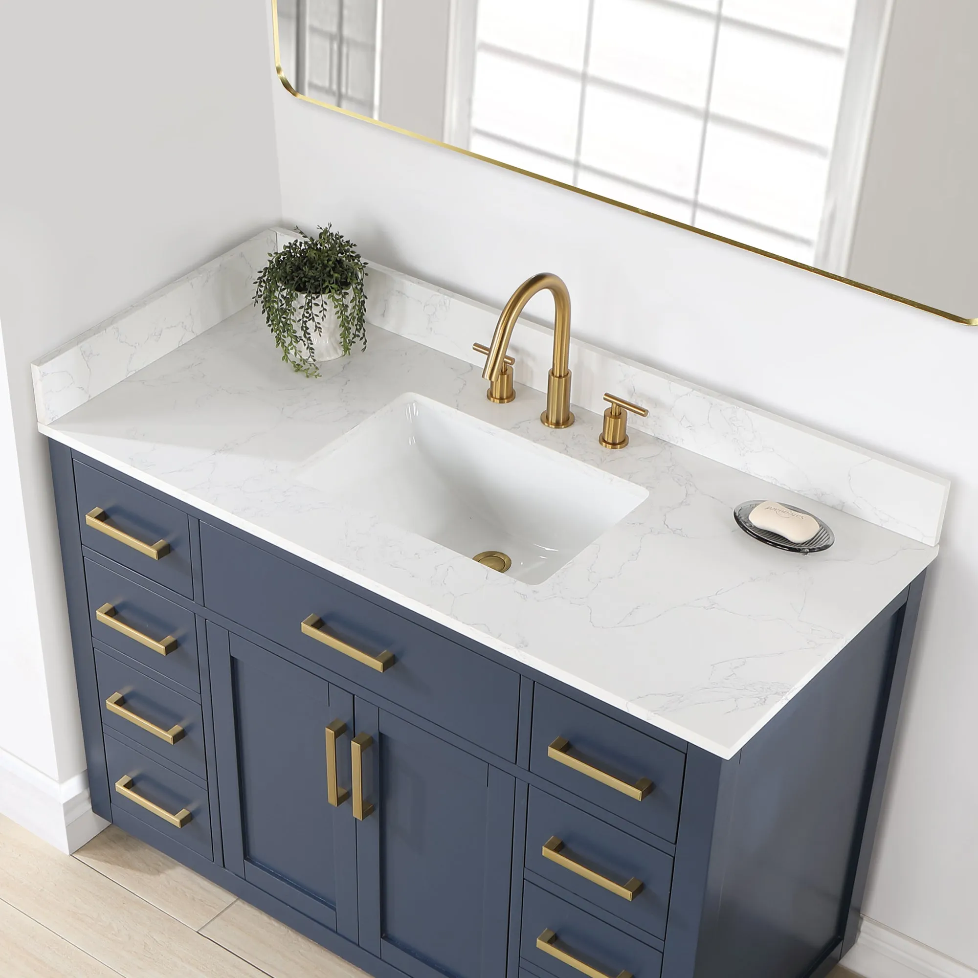 Altair Designs Gavino 48" Single Bathroom Vanity with Composite Stone Countertop - 557048-RB-GW