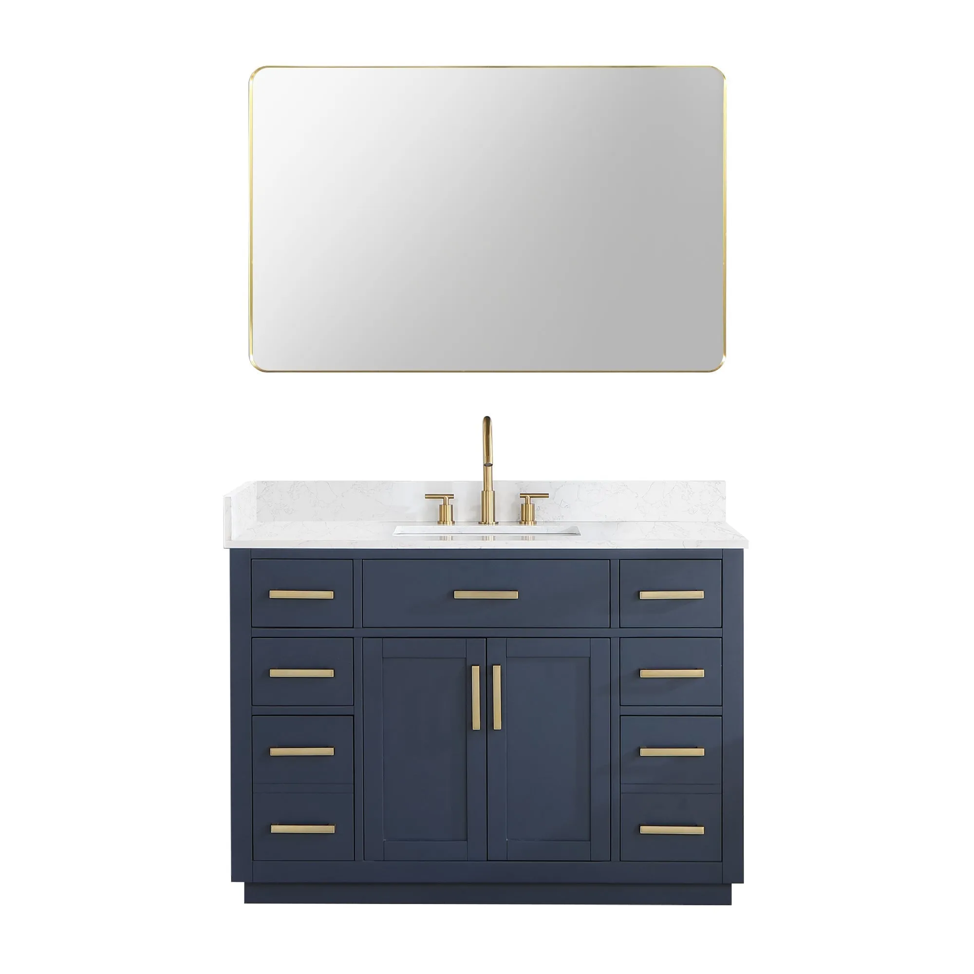 Altair Designs Gavino 48" Single Bathroom Vanity with Composite Stone Countertop - 557048-RB-GW