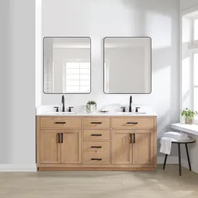 Altair Designs Gavino 72" Double Bathroom Vanity with Composite Stone Countertop - 557072-LB-GW