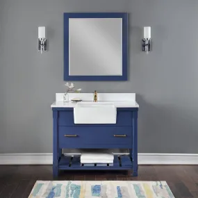 Altair Designs Georgia 42" Single Bathroom Vanity with White Farmhouse Basin - 537042-JB-AW-NM