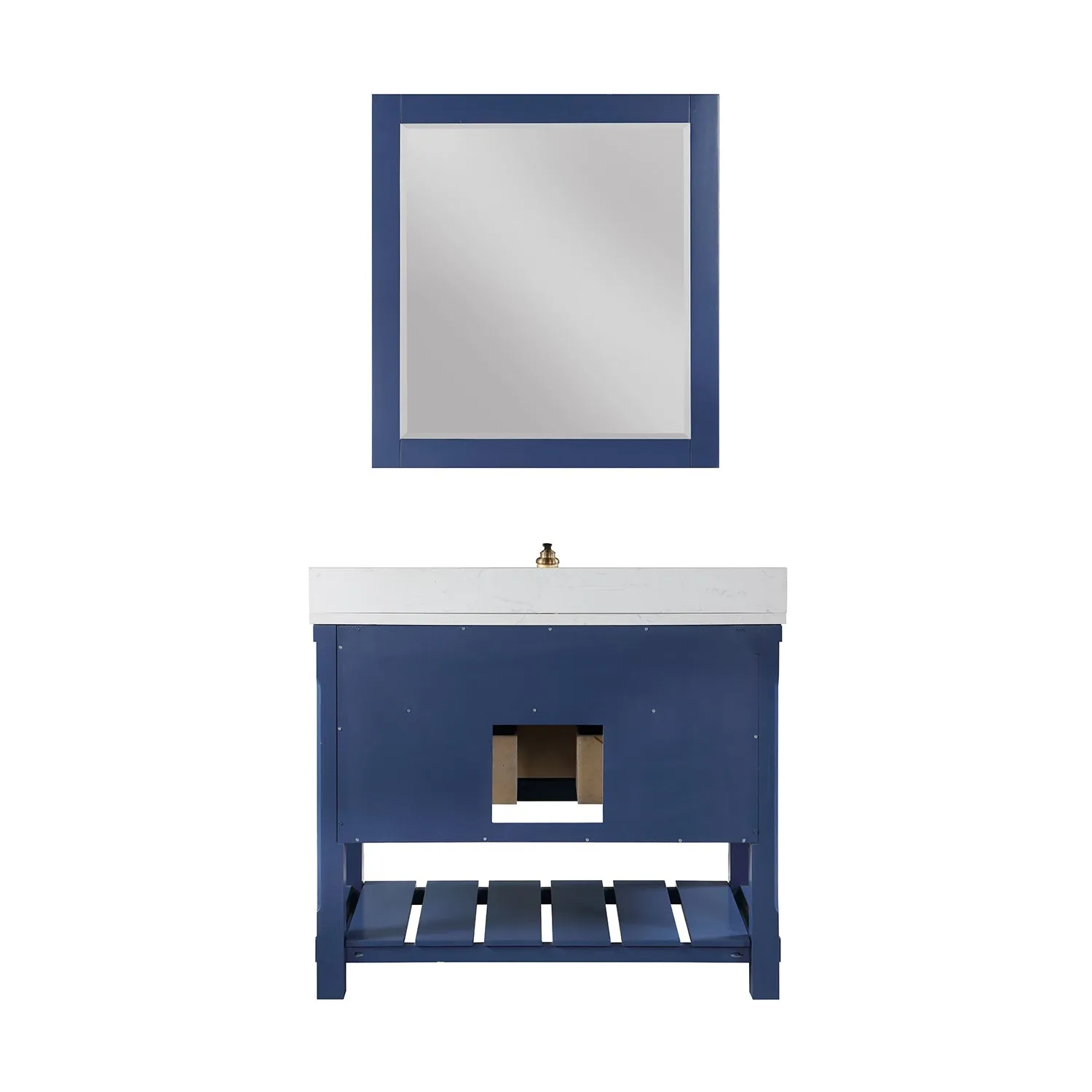 Altair Designs Georgia 42" Single Bathroom Vanity with White Farmhouse Basin - 537042-JB-AW-NM