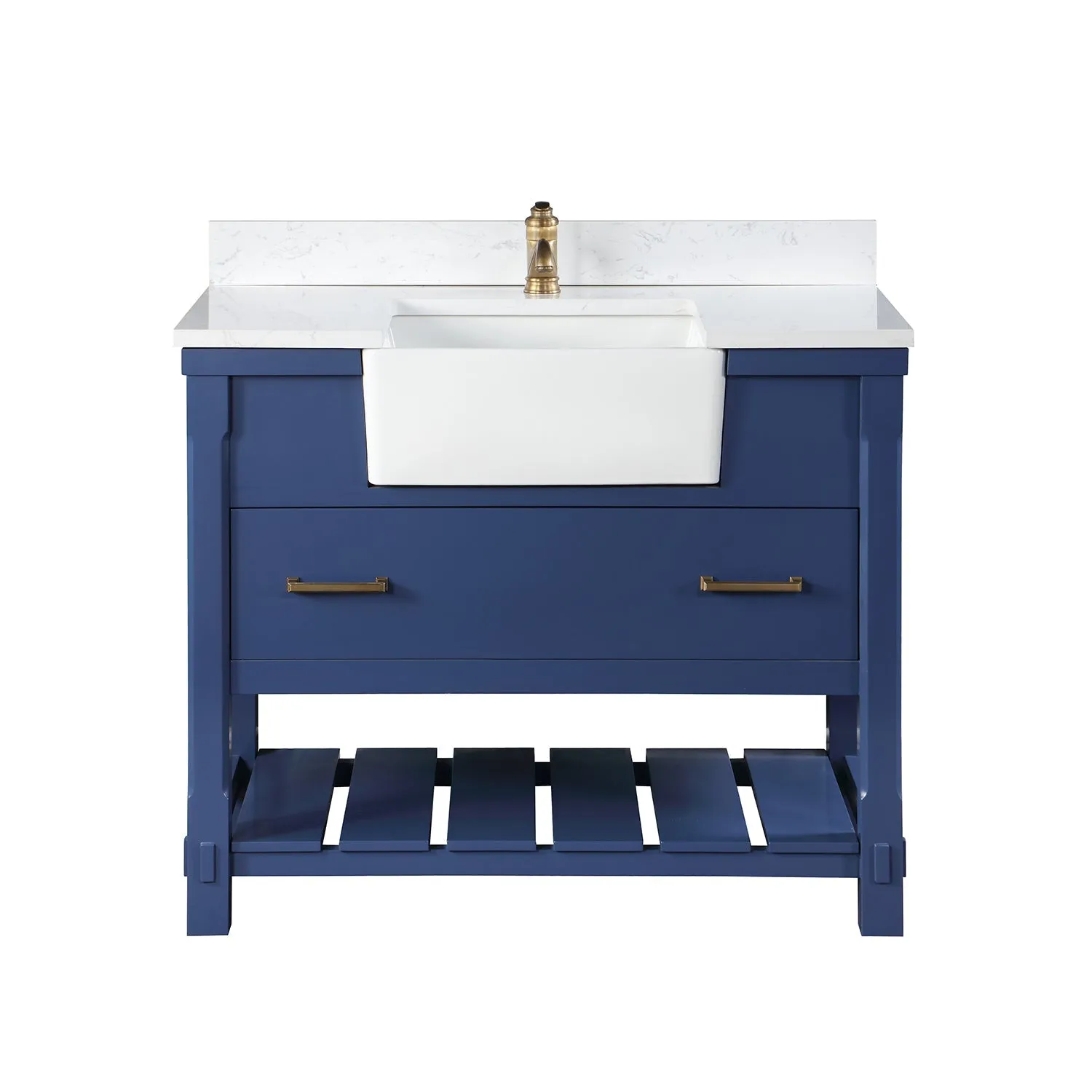 Altair Designs Georgia 42" Single Bathroom Vanity with White Farmhouse Basin - 537042-JB-AW-NM