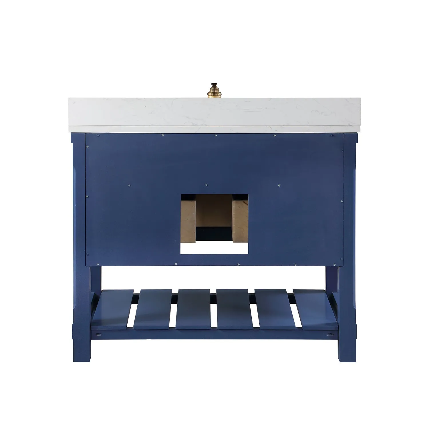 Altair Designs Georgia 42" Single Bathroom Vanity with White Farmhouse Basin - 537042-JB-AW-NM