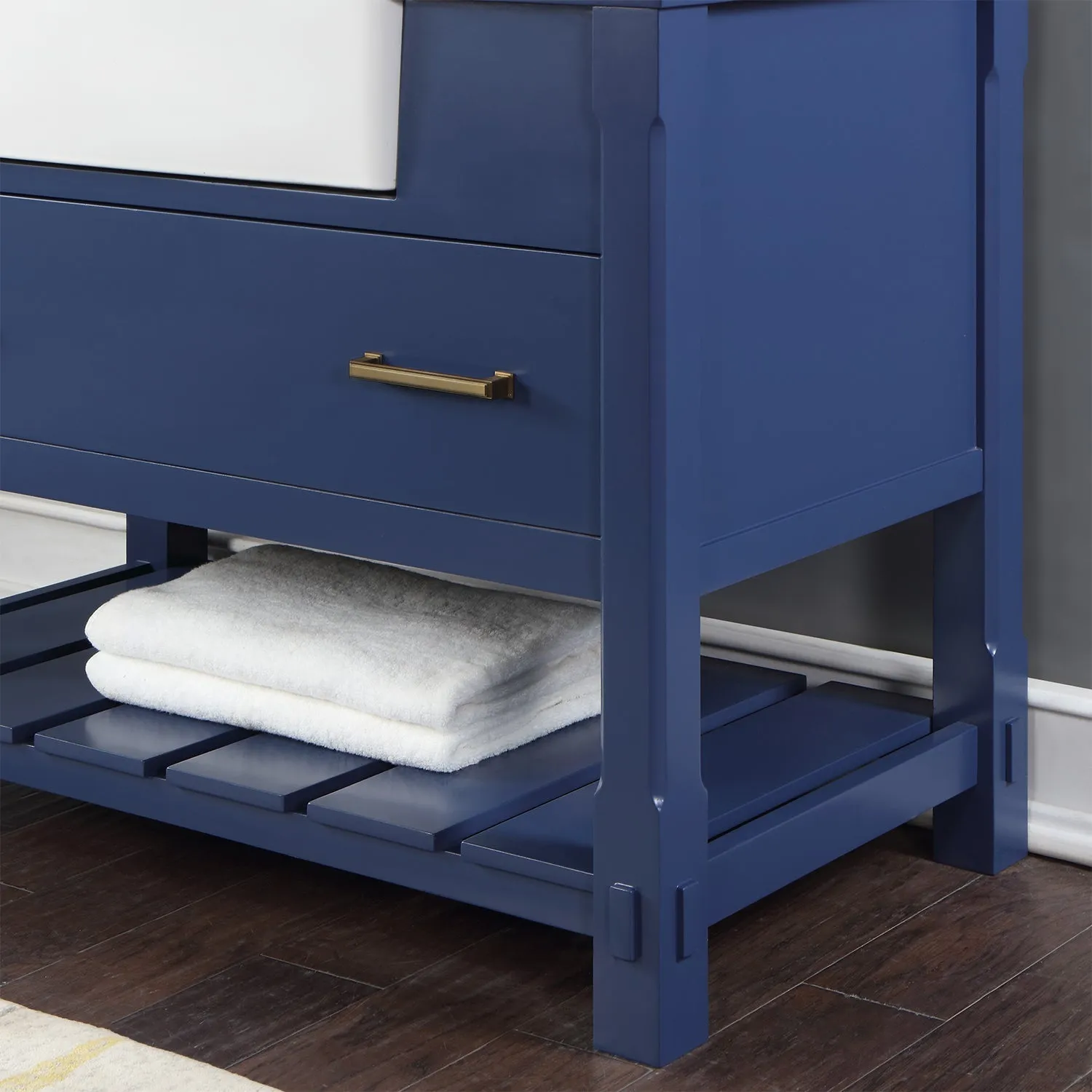 Altair Designs Georgia 42" Single Bathroom Vanity with White Farmhouse Basin - 537042-JB-AW-NM