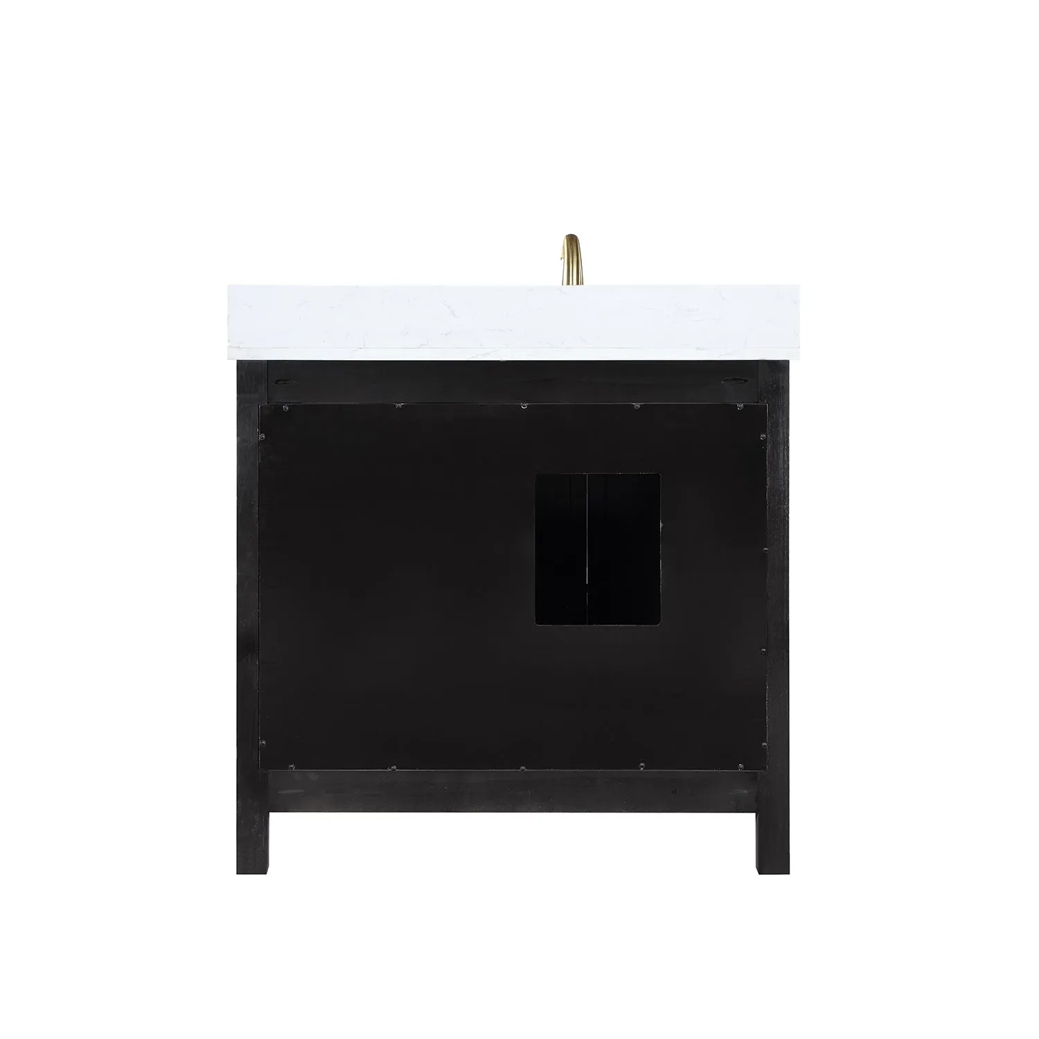 Altair Designs Hadiya 36" Single Bathroom Vanity Set with Aosta White Composite Stone Countertop - 542036-GP-AW-NM