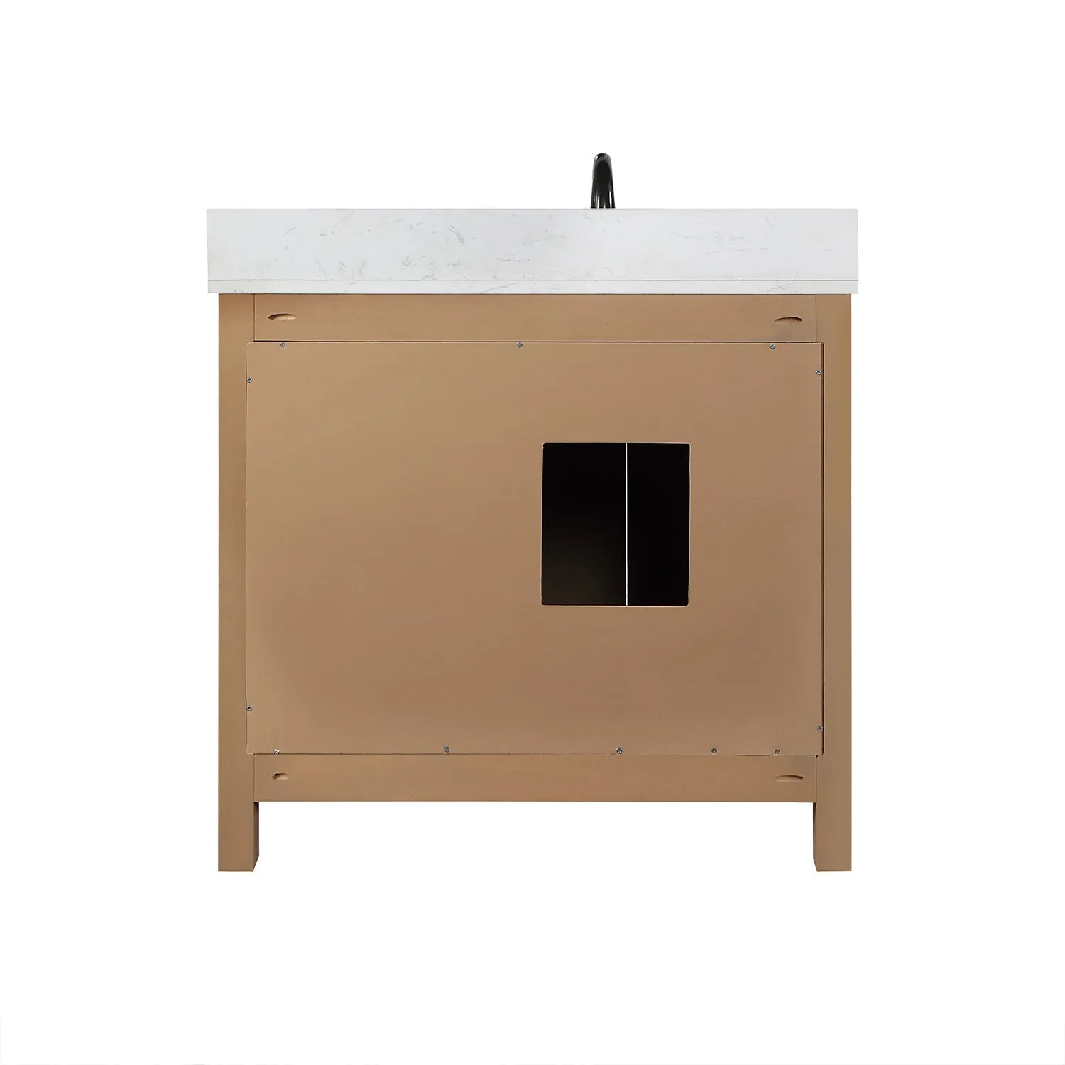 Altair Designs Hadiya 36" Single Bathroom Vanity Set with Aosta White Composite Stone Countertop - 542036-GP-AW-NM