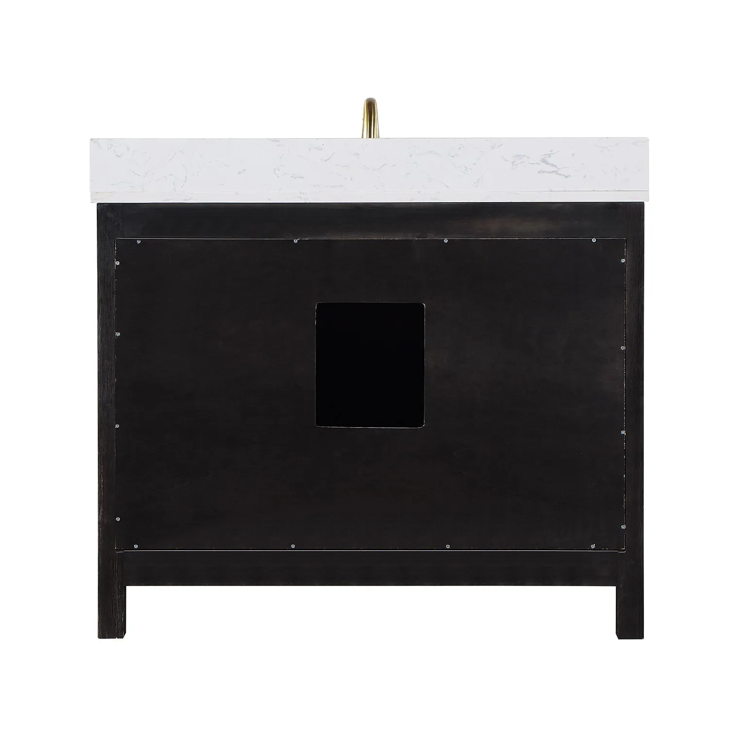 Altair Designs Hadiya 42" Single Bathroom Vanity Set with Aosta White Composite Stone Countertop - 542042-GP-AW-NM