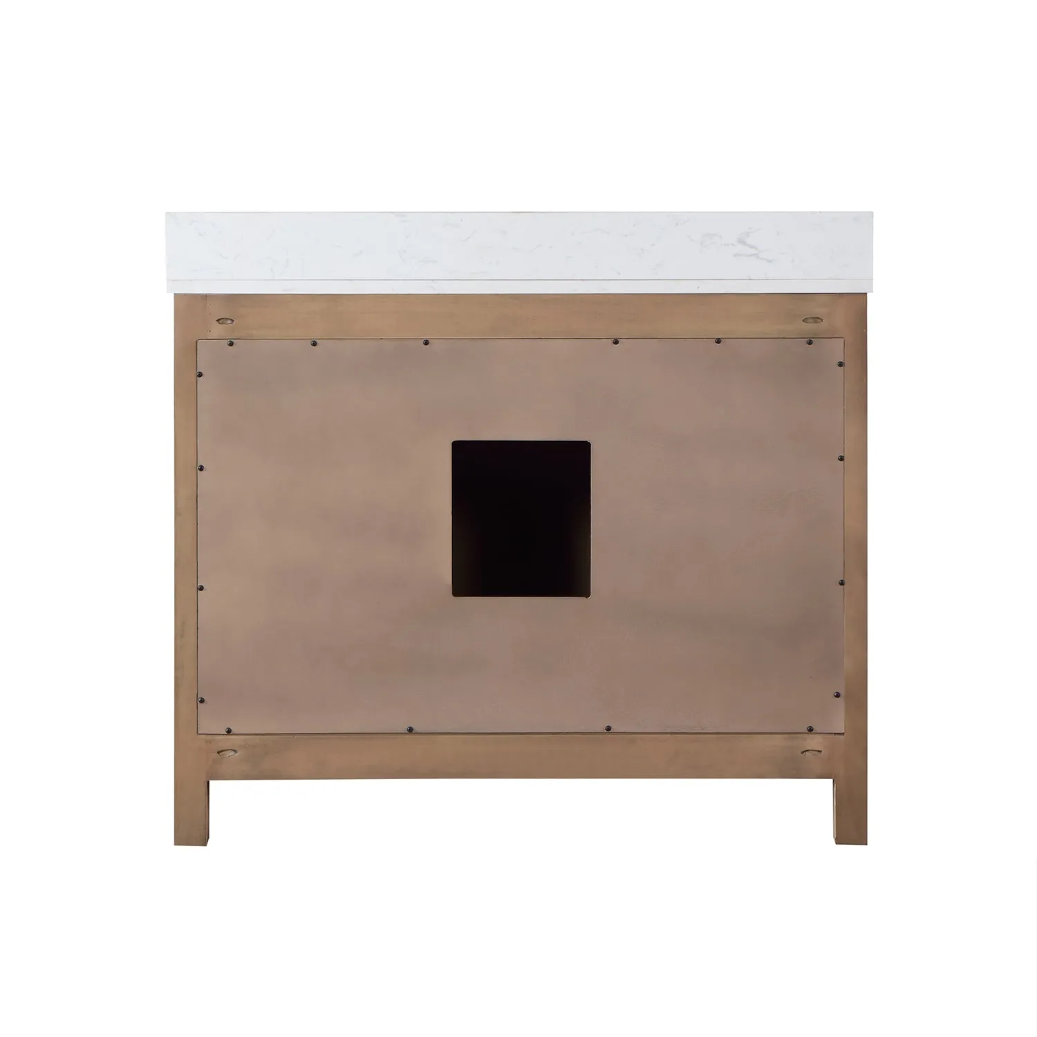 Altair Designs Hadiya 42" Single Bathroom Vanity Set with Aosta White Composite Stone Countertop - 542042-GP-AW-NM