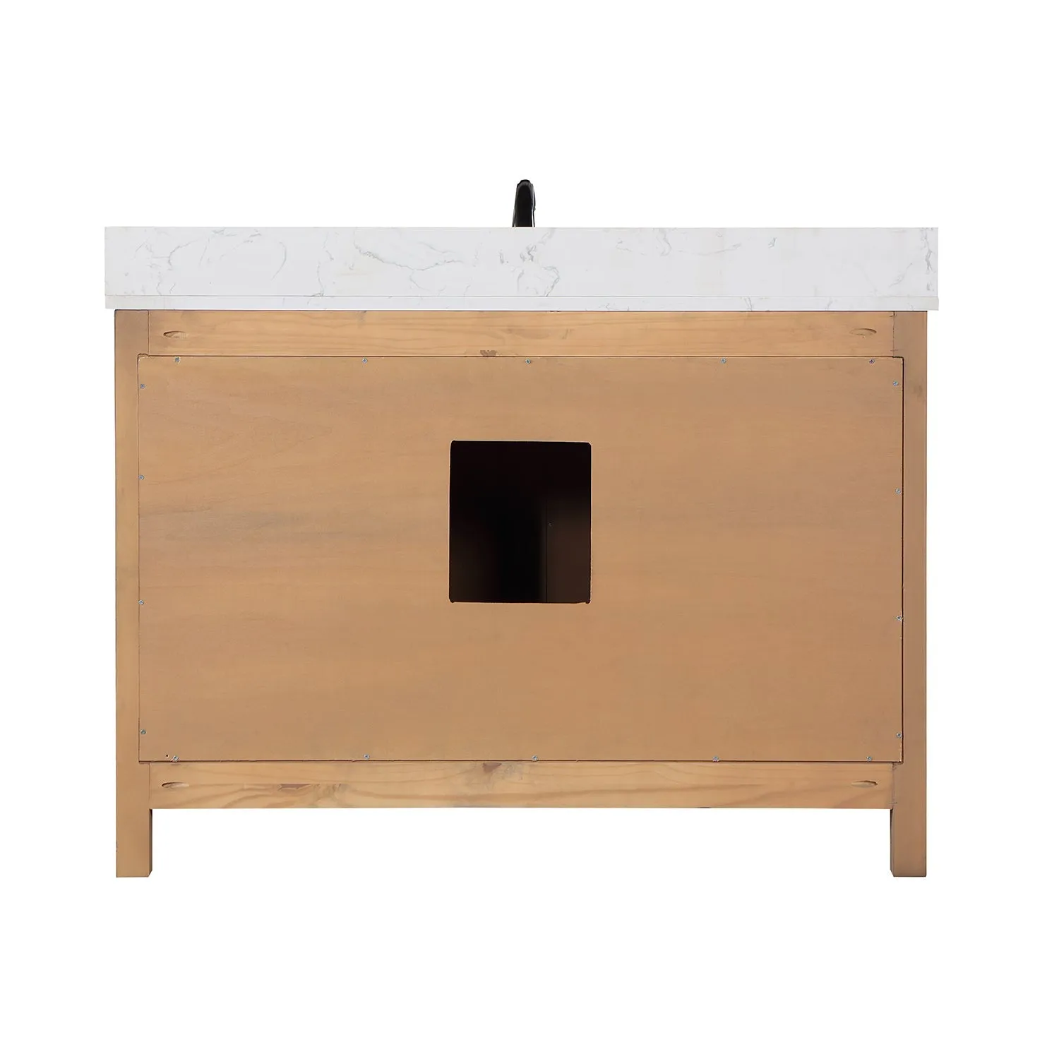 Altair Designs Hadiya 48" Single Bathroom Vanity Set with Aosta White Composite Stone Countertop - 542048-GP-AW-NM
