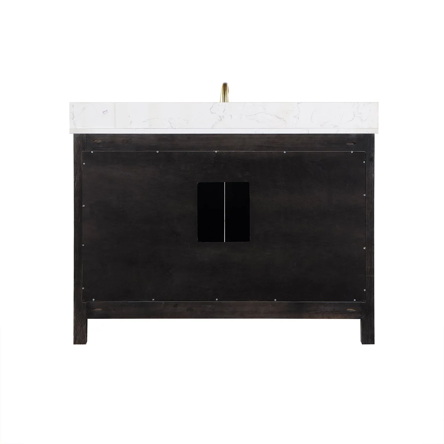 Altair Designs Hadiya 48" Single Bathroom Vanity Set with Aosta White Composite Stone Countertop - 542048-GP-AW-NM