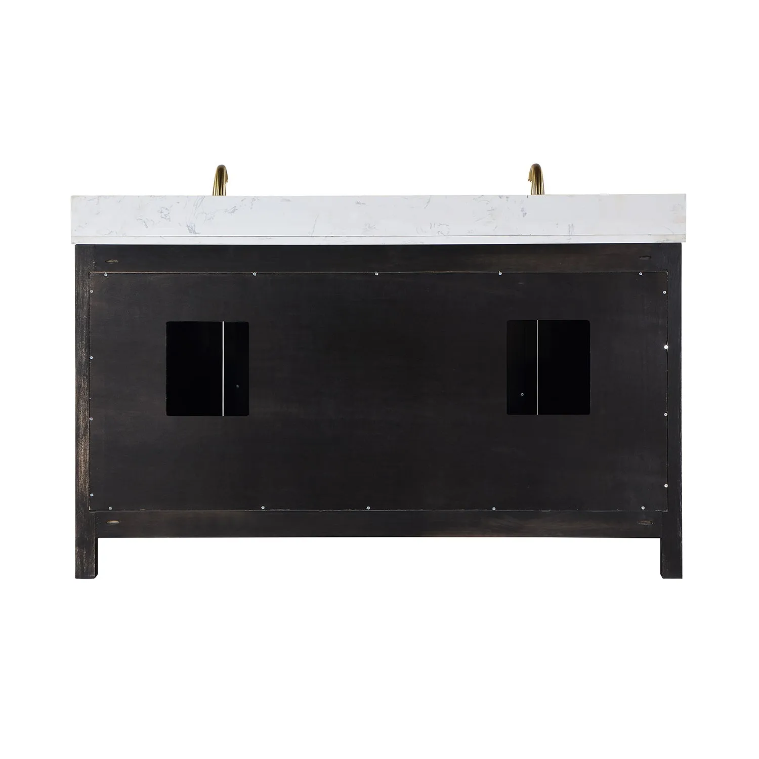 Altair Designs Hadiya 60" Double Bathroom Vanity Set with Aosta White Composite Stone Countertop - 542060-GP-AW-NM