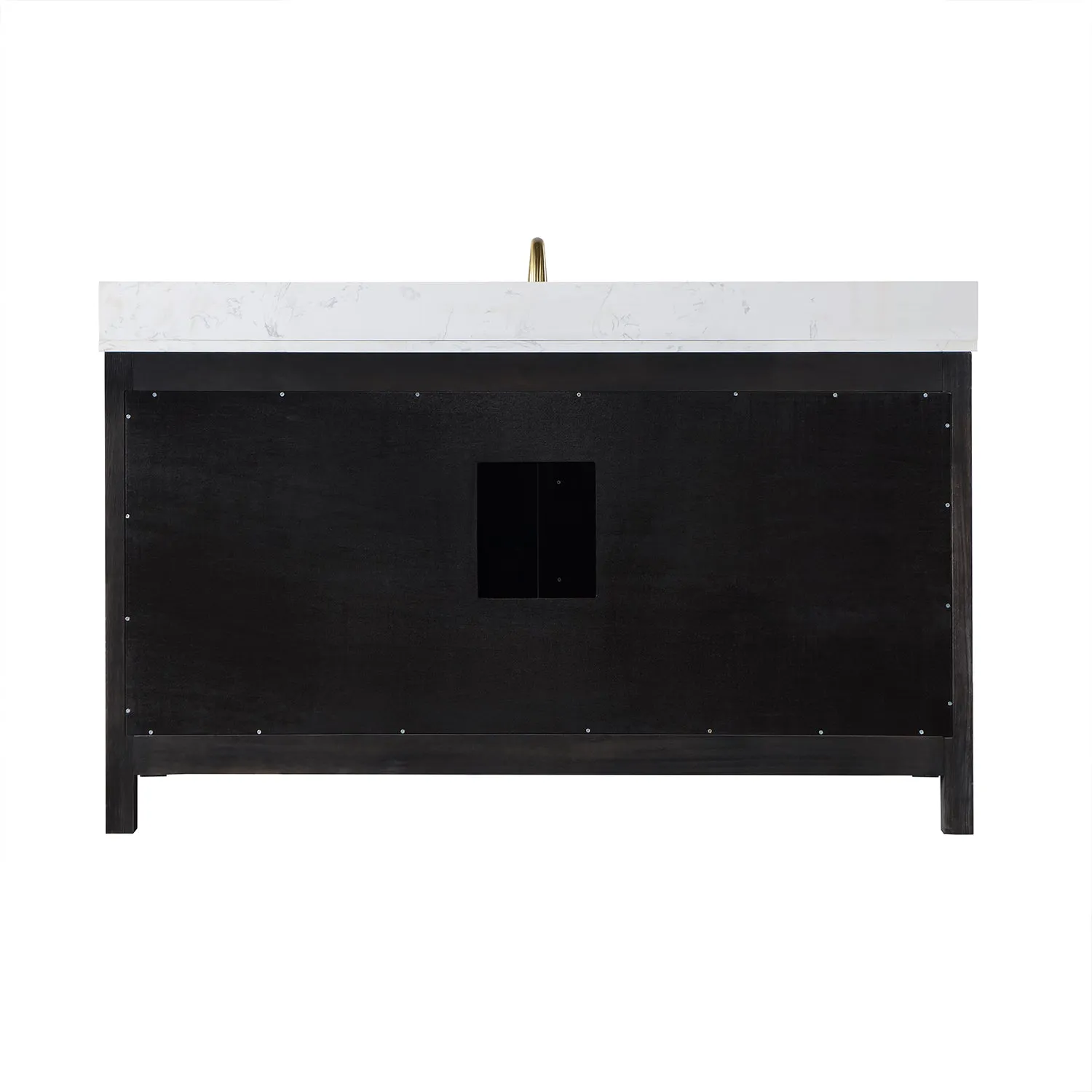 Altair Designs Hadiya 60" Single Bathroom Vanity Set with Aosta White Composite Stone Countertop - 542060S-GP-AW-NM