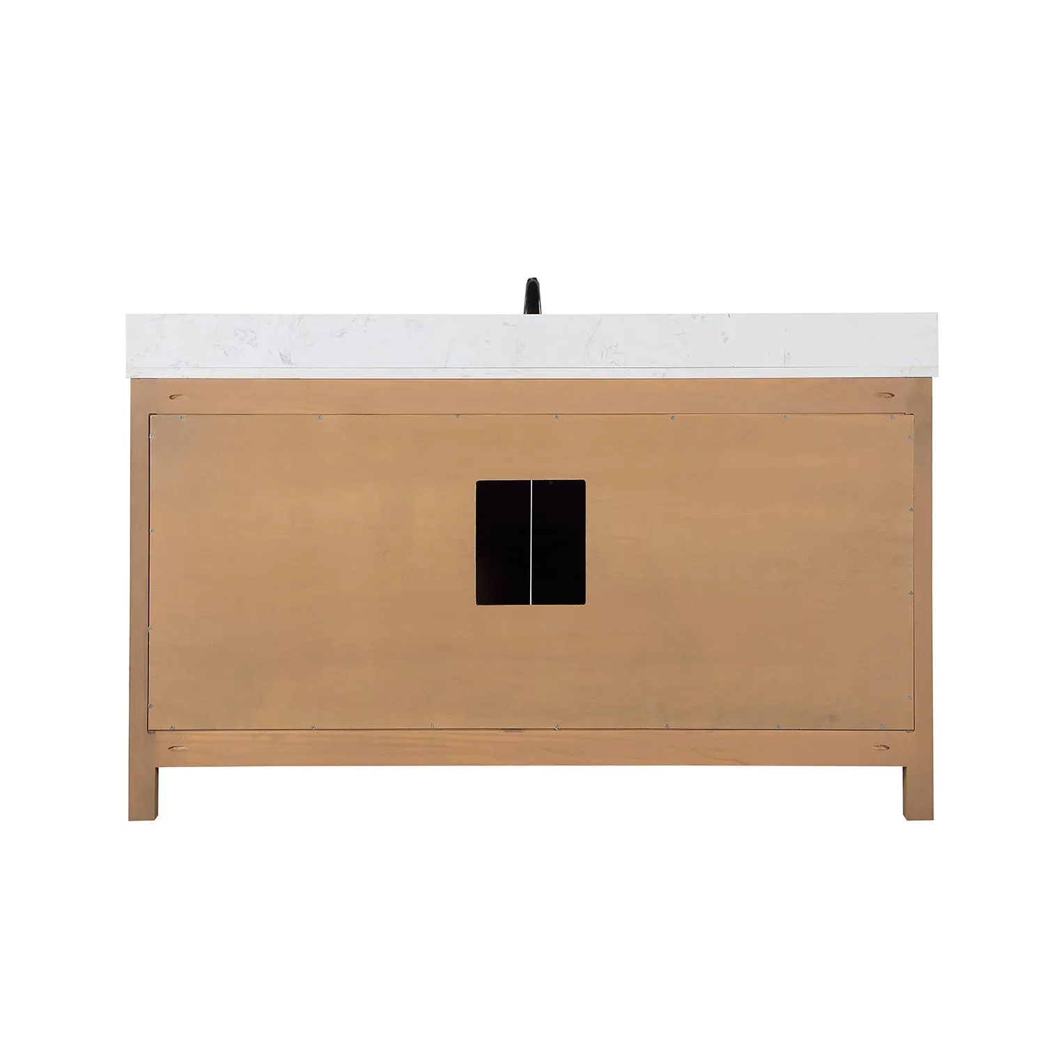 Altair Designs Hadiya 60" Single Bathroom Vanity Set with Aosta White Composite Stone Countertop - 542060S-GP-AW-NM