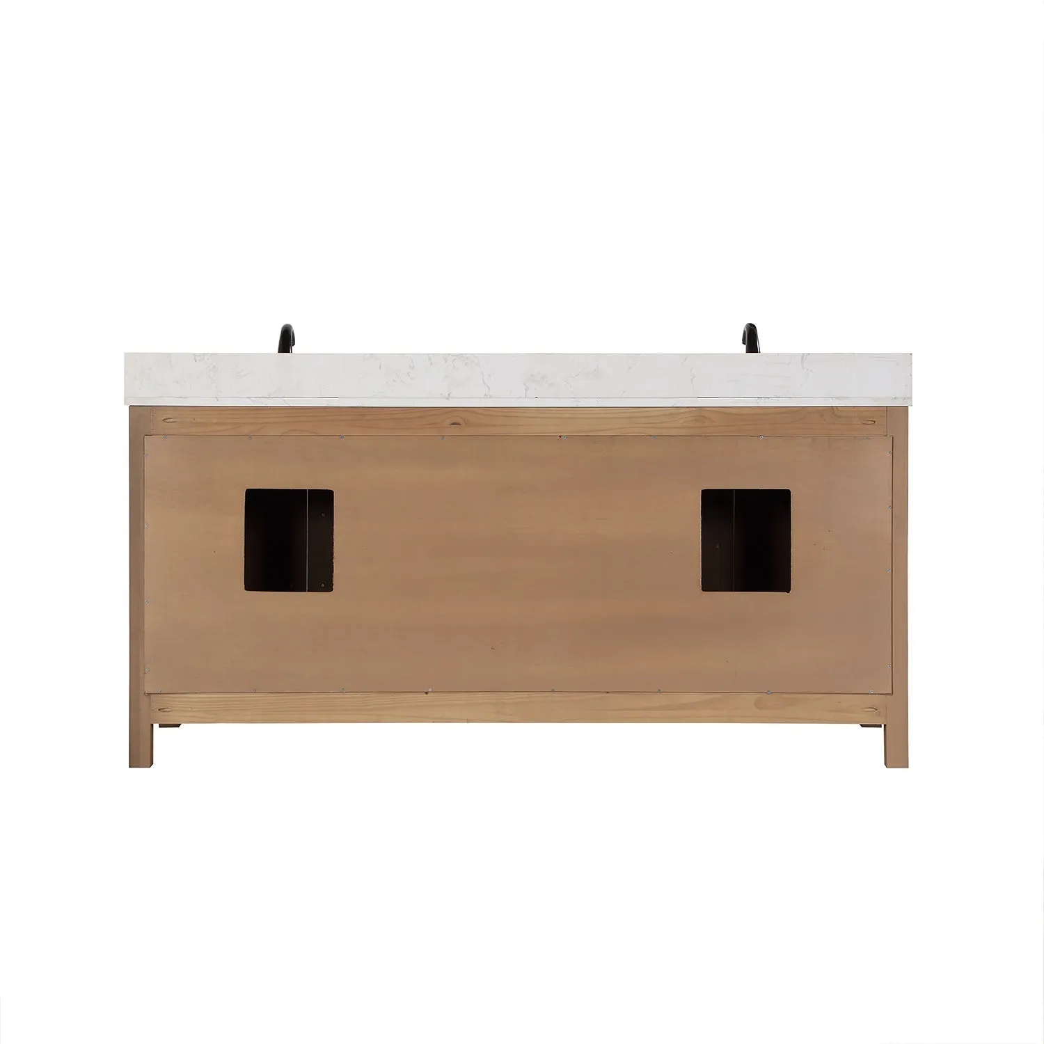 Altair Designs Hadiya 72" Double Bathroom Vanity Set with Aosta White Composite Stone Countertop - 542072-GP-AW-NM