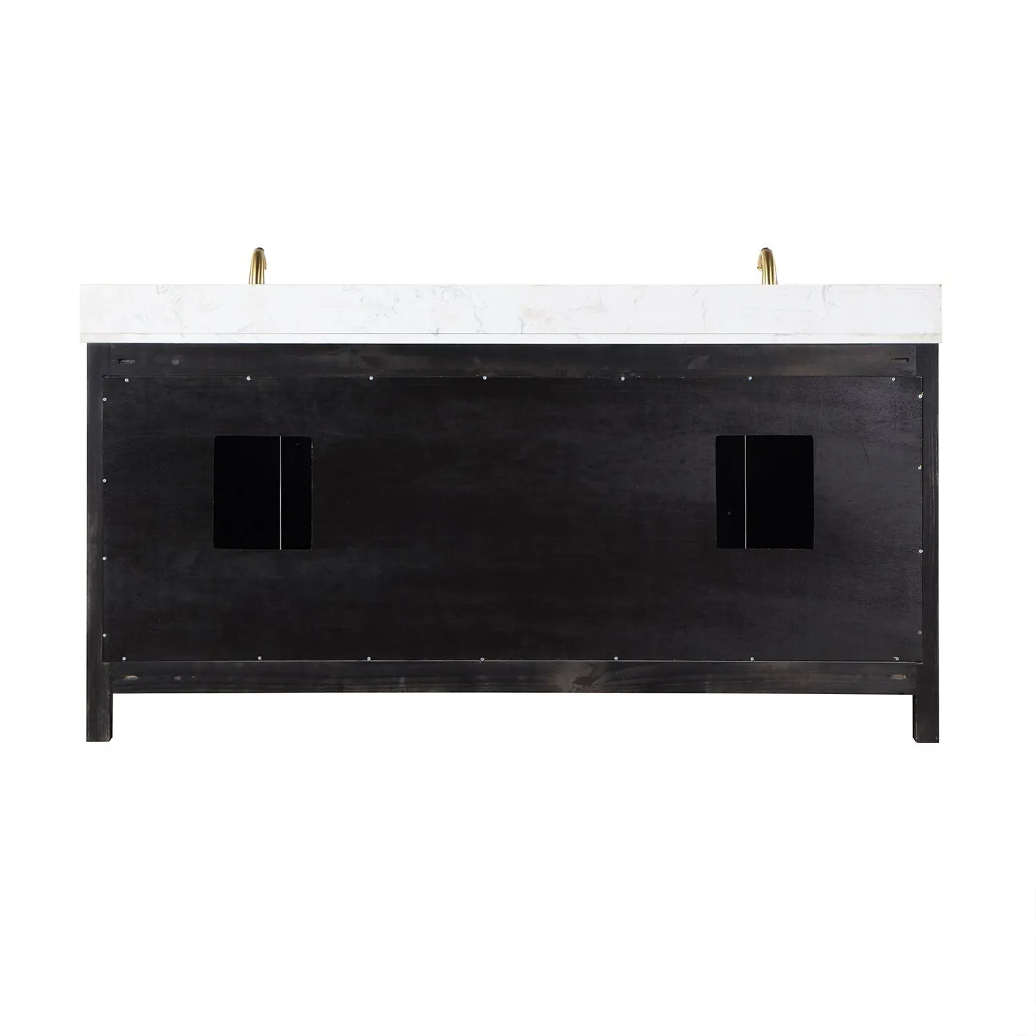 Altair Designs Hadiya 72" Double Bathroom Vanity Set with Aosta White Composite Stone Countertop - 542072-GP-AW-NM