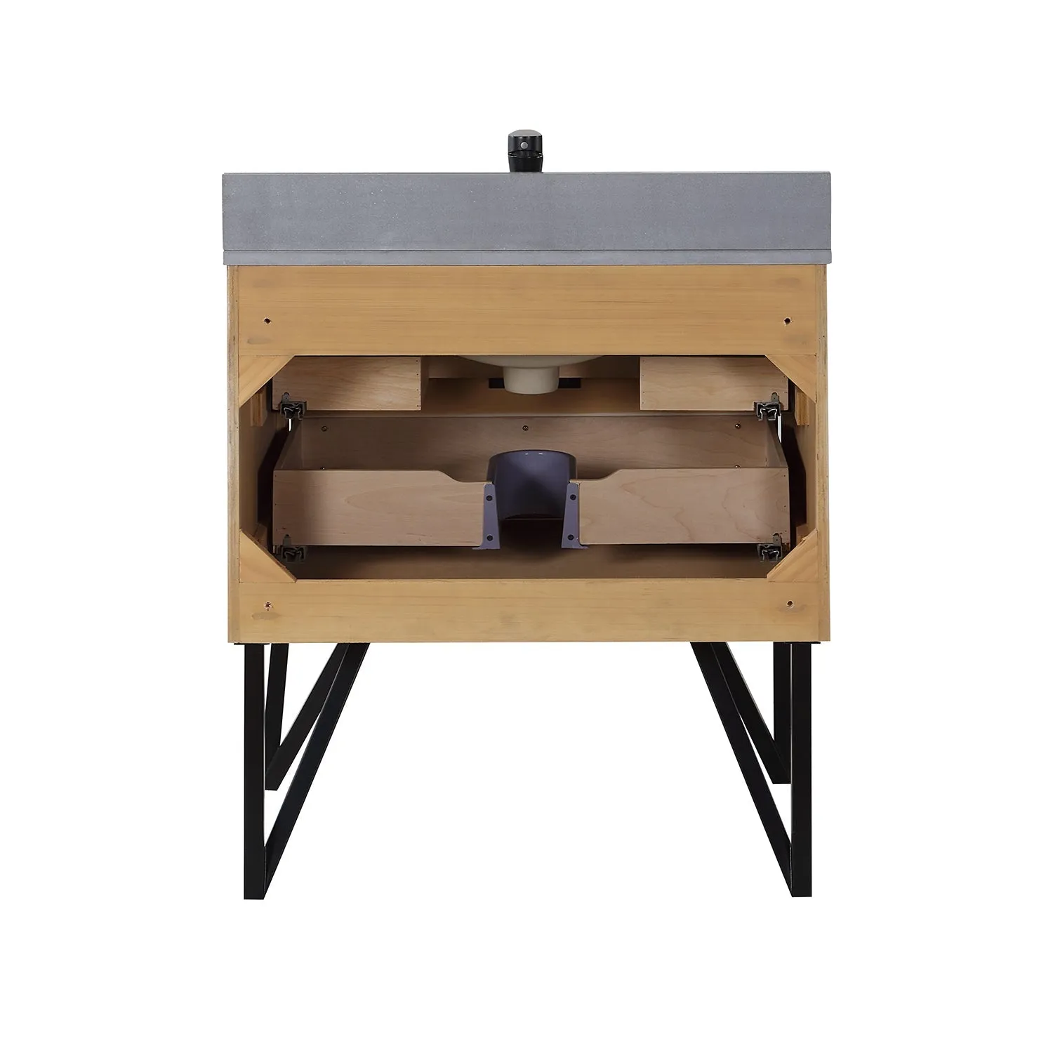 Altair Designs Helios 30" Single Bathroom Vanity Set with Concrete Gray Stone Countertop - 548030-WP-CG-NM