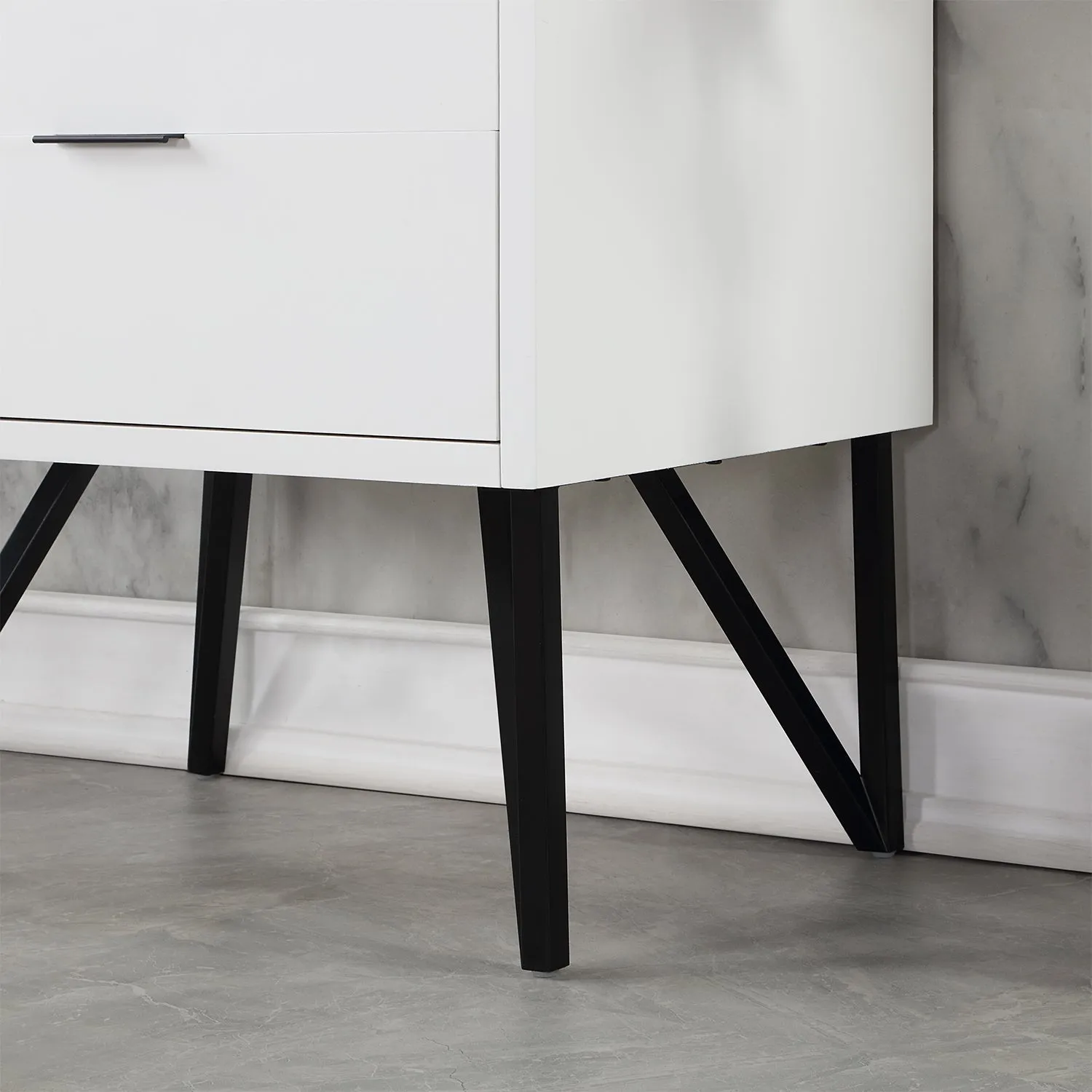 Altair Designs Helios 30" Single Bathroom Vanity Set with Concrete Gray Stone Countertop - 548030-WP-CG-NM