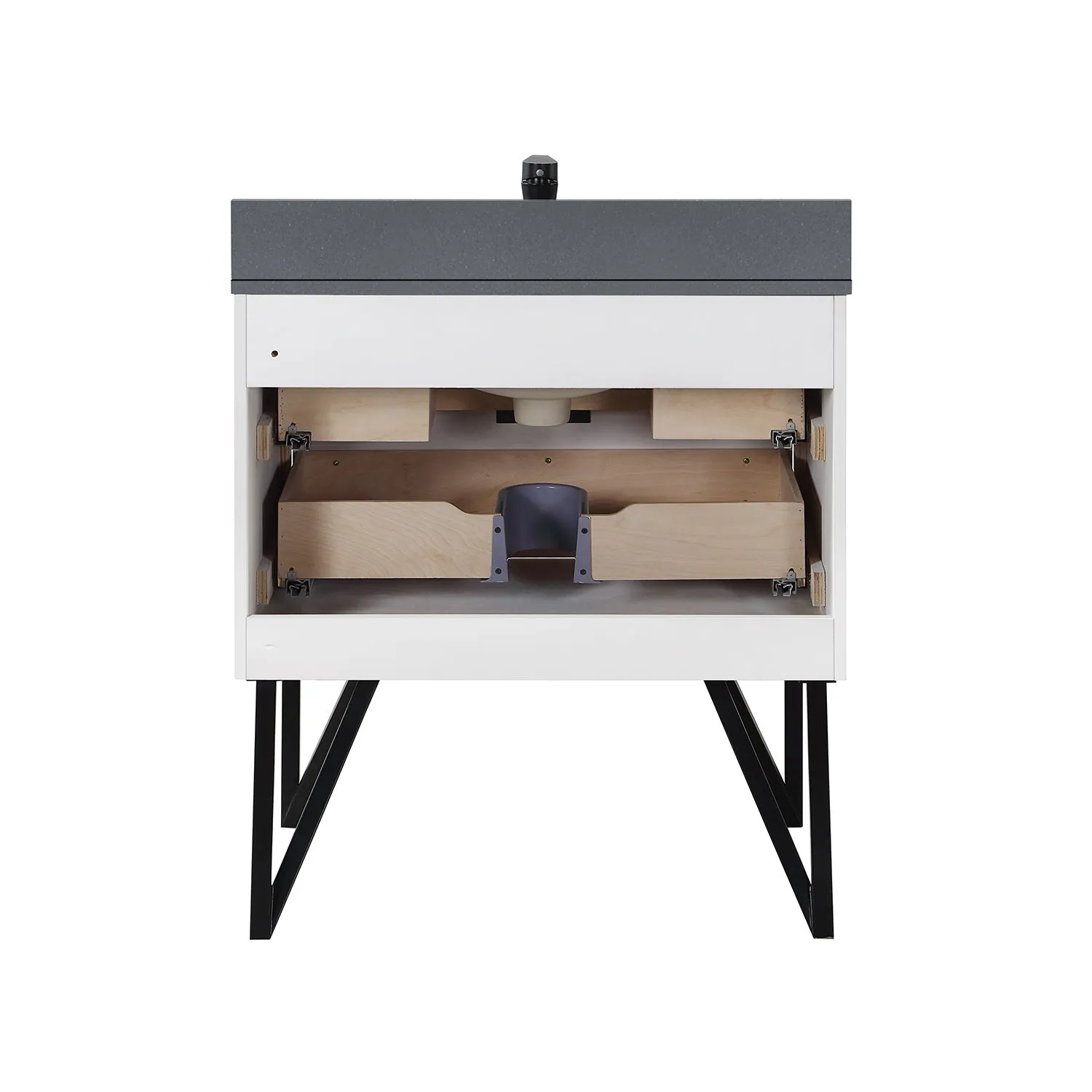 Altair Designs Helios 30" Single Bathroom Vanity Set with Concrete Gray Stone Countertop - 548030-WP-CG-NM
