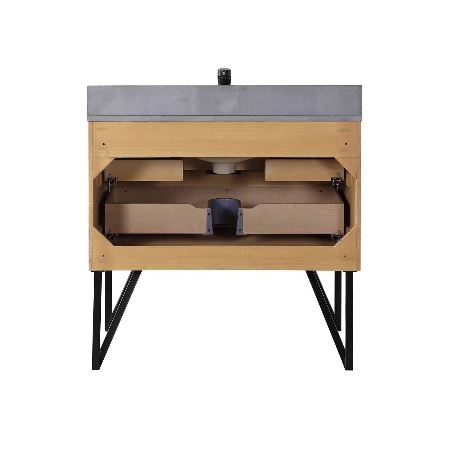 Altair Designs Helios 36" Single Bathroom Vanity Set with Concrete Gray Stone Countertop - 548036-WP-CG-NM