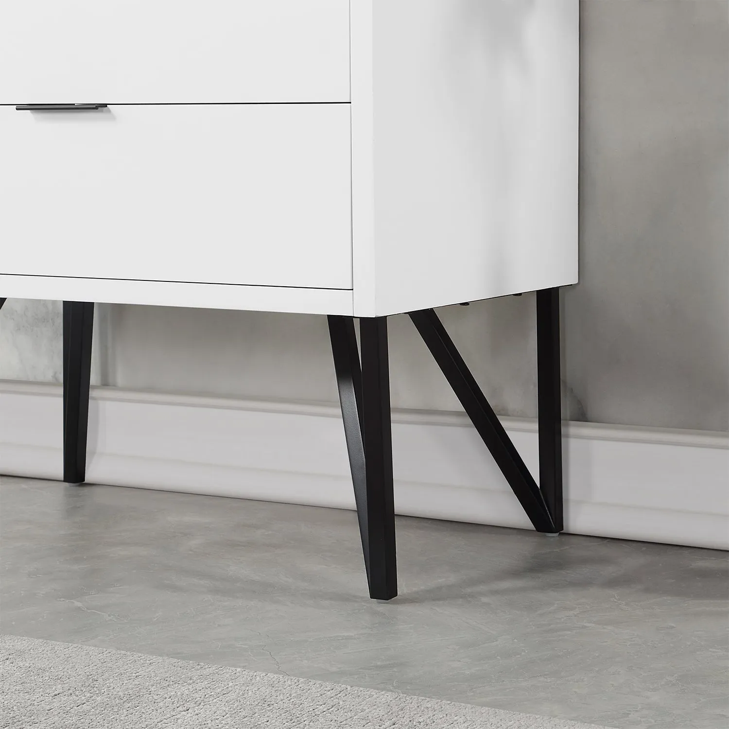 Altair Designs Helios 36" Single Bathroom Vanity Set with Concrete Gray Stone Countertop - 548036-WP-CG-NM